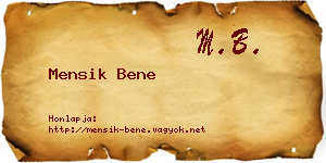 Mensik Bene névjegykártya